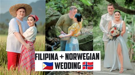 Our Filipino Traditional Wedding In Philippines Kasalan Sa Nayon Filipina Norwegian Couple