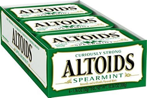 Altoids Curiously Strong Mints Spearmint 176 Ounce Tins Pack Of 12