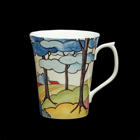 Uk Made Dapple Ridge Pattern Tall Fine Bone China Beaker Mug Summer