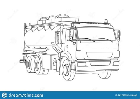 gasoline tank truck tanker fuel truck car  childrens coloring modern flat vector