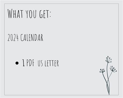 2024 Calendar Pdf Printable Minimalistic One Page Calendar Jan Dec