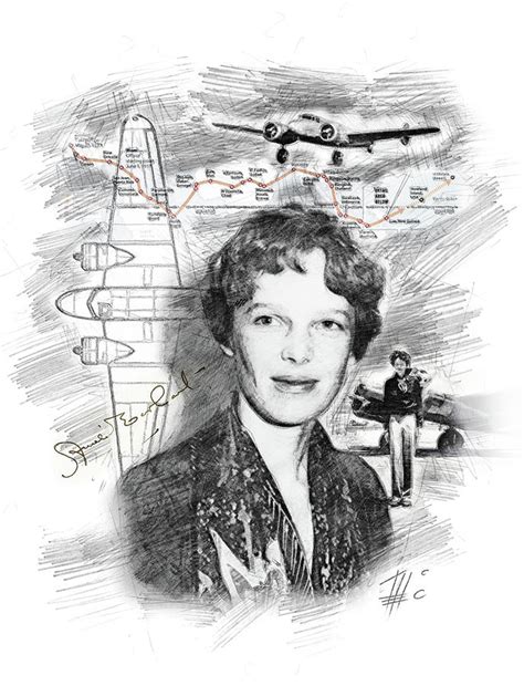 Amelia Earhart Drawing At Explore Collection Of Amelia Earhart Drawing