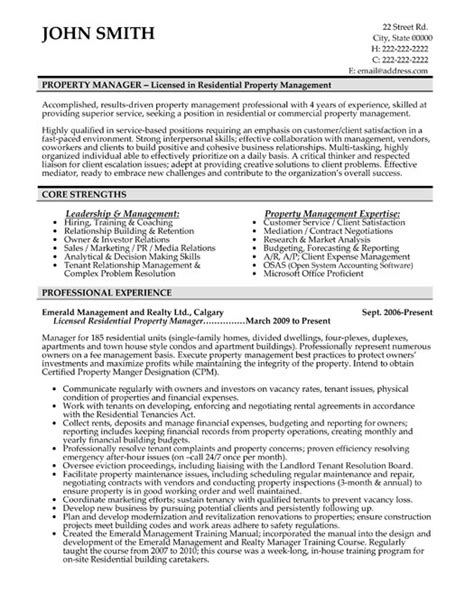 property manager resume sample sample resumes