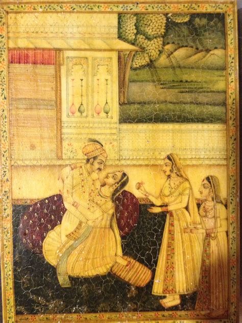 Antique Mughal Miniature Painting On Ivory