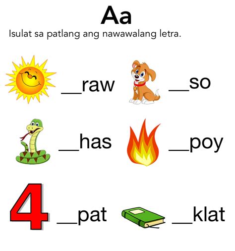 Alpabetong Filipino Worksheet Grade 1