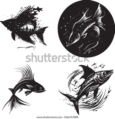 Flying Fish Silhouette Suitable Logo Stock Vector Royalty Free