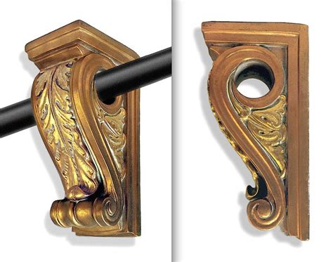 Decorative Curtain Rod Holders 2 And Corbel Brackets And Etsy