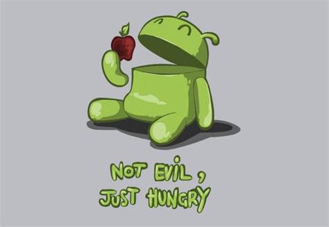Android Eating Apple Logo Handphone