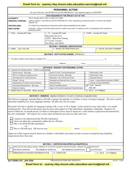20 Da Forms 4187 Page 2 Free To Edit Download And Print Cocodoc