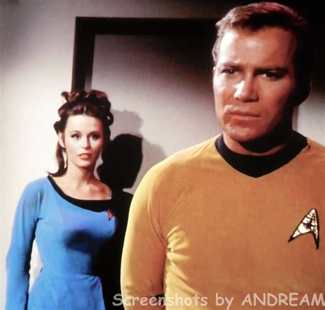 Helen Noel Marianna Hill And Capt Kirk William Shatner Star Trek