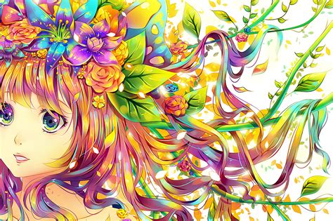 Colorful Anime Girl