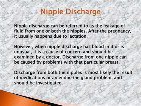 Ppt Nipple Discharge Causes Symptoms Daignosis Prevention And