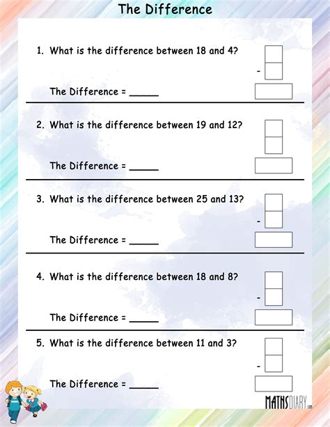 Find The Difference Math Worksheets