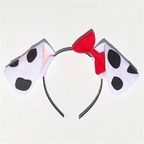 Dalmatian Puppy Dog Ears Tutu Tail Headband Black White Spots Etsy