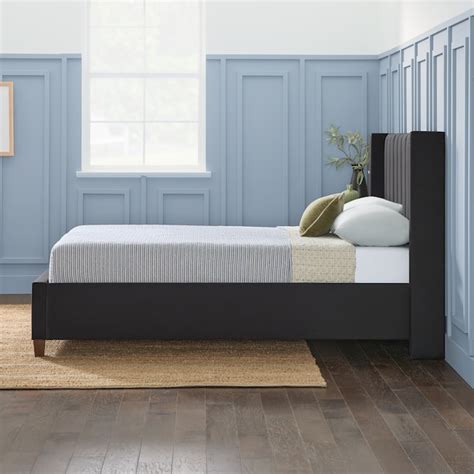 Brookside Adele Black King Upholstered Bed In The Beds Department At