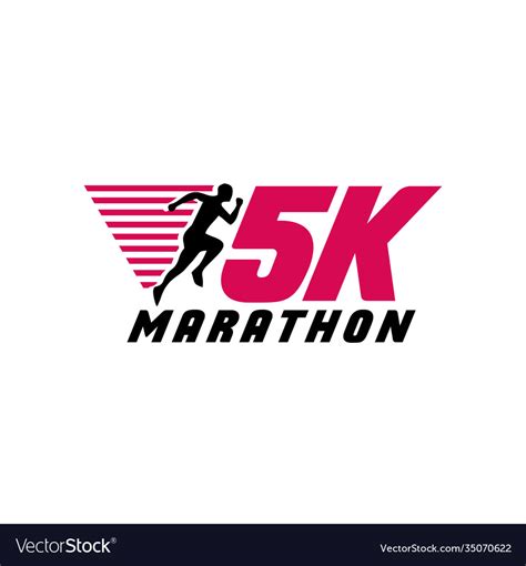5k Run Logo Design Stock Symbol Royalty Free Vector Image