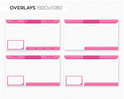 Animated Pink Twitch Streaming Overlay Package Premade Animated Hearts