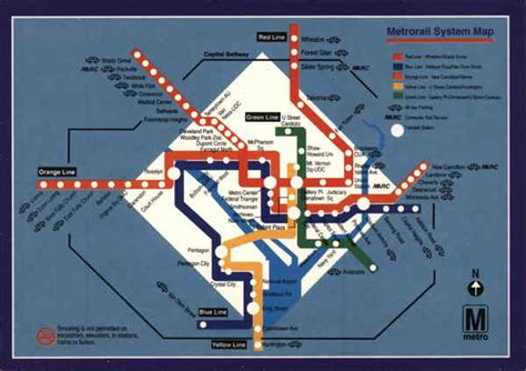 Metrorail System Map Washington Dc Washington Dc Postcard