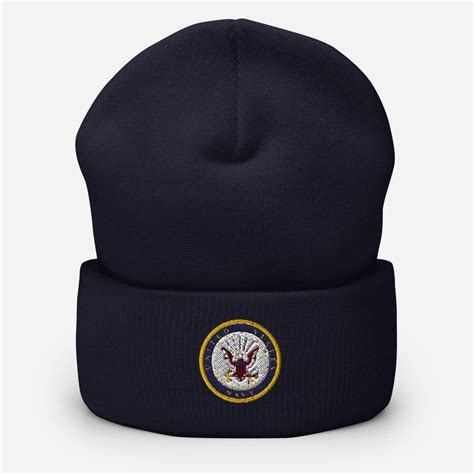 Us Navy Insignia Cuffed Beanie American Navy Logo Hat Etsy In 2021