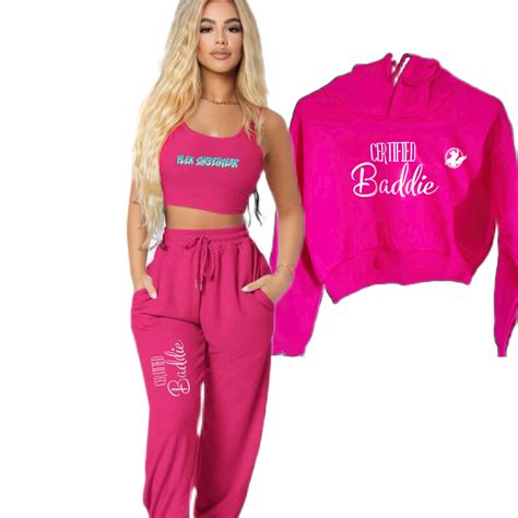 Certified Baddie Set Pink Flex Streetwear