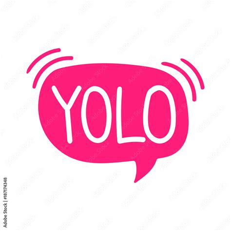 Yolo Vector Lettering Hand Drawn Illustration On White Background
