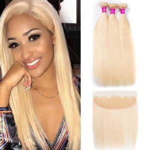 Brazilian Straight Hair Blonde Hair Bundles With Frontal Tinashehair