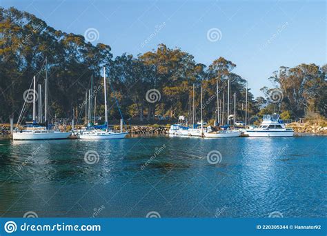Yachts Moored At Marina Harbor Morro Bay State Park Ca Stock Photo