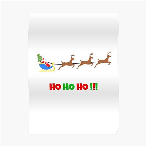 Ho Ho Ho Merry Christmas Poster Canvas Print Wooden Hanging Scroll Frame Royal Decor Home