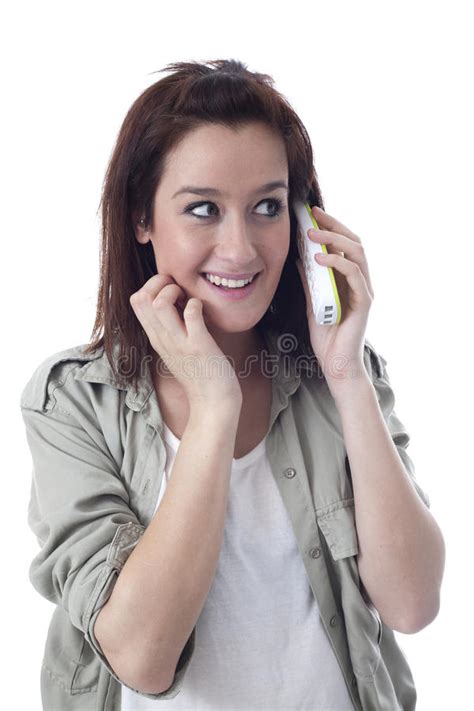 Smiling Caucasian Girl Speaking On The Phone Stock Image Image Of Phone Looking 39848887