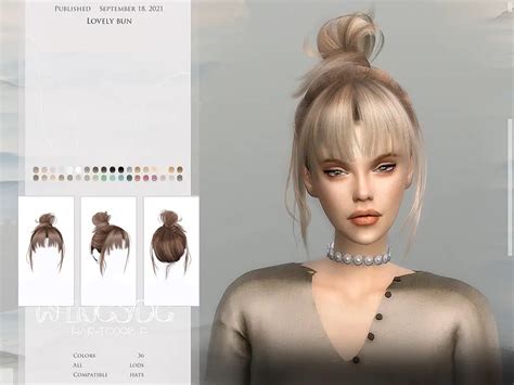 Lovely Bun Hairstyle The Sims Resource Sims 4 Hairs