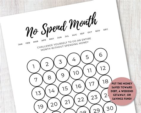 No Spend Month Printable