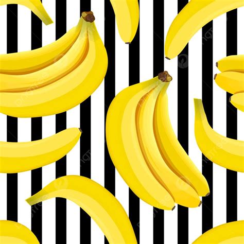 Banana Seamless Pattern Striped Fruit Background Textile Vector