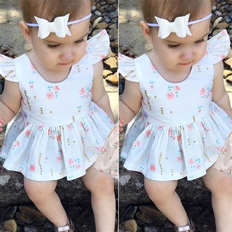 Fashion Baby Girl Dresses White Hollow Design Infant Summer Dress Party