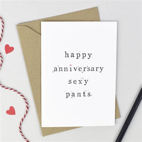 Happy Anniversary Sexy Or Lover Pants Card By The Two Wagtails