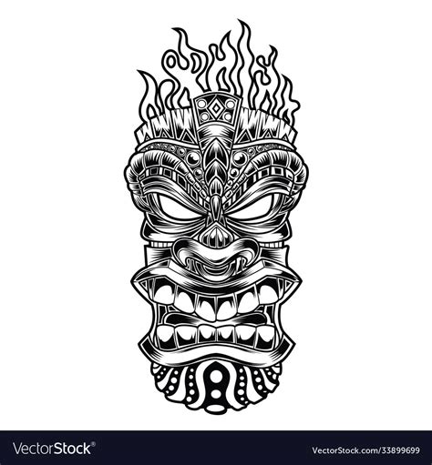 Totem Hawaiian Tiki God Tribal Stock Royalty Free Vector