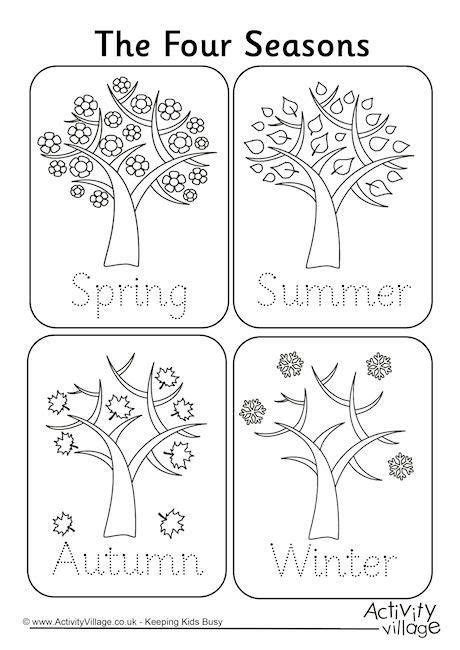 Four Seasons Handwriting Worksheet Las Estaciones En Ingles Ingles