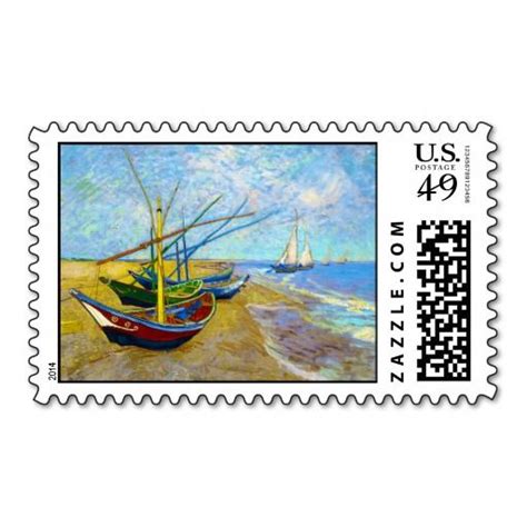 Fishing Boats On The Beach By Vincent Van Gogh Postage Stamp Lorain