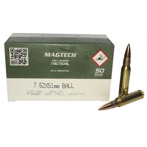 Magtech First Defense Tactical 762x51mm Ammunition 50 Rounds M80 Ball