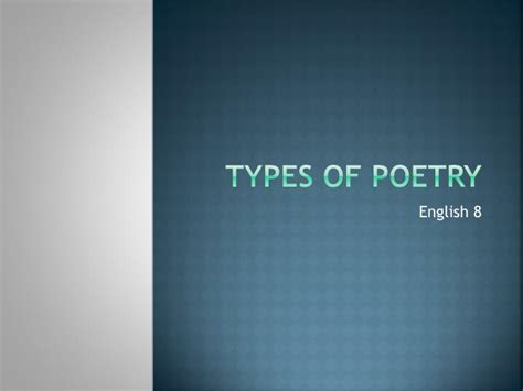 Ppt Types Of Poetry Powerpoint Presentation Free Download Id2297801