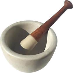 Antique Standard Trenton Stoneware Mortar And Pestle From