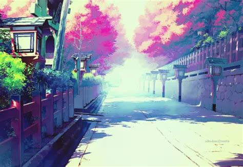 Imagen De Anime Japan And Pink Landscape Concept Anime Scenery