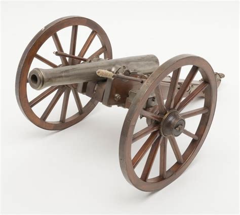 Finely Constructed Example Of A Mid 1800s Field Cannon On Wooden