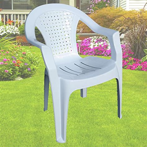 Indoor And Outdoor White Plastic Lawn Chairs Garden Patio Armchair