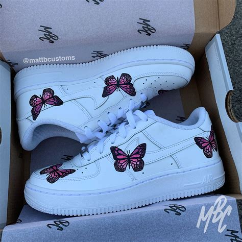 Butterflies Design Custom Nike Air Force 1 Trainers Mattb Customs