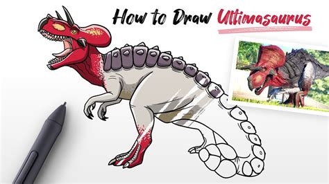 How To Draw Ultimasaurus T Rex Hybrid Dinosaur From Jurassic World Easy Step By Step Youtube