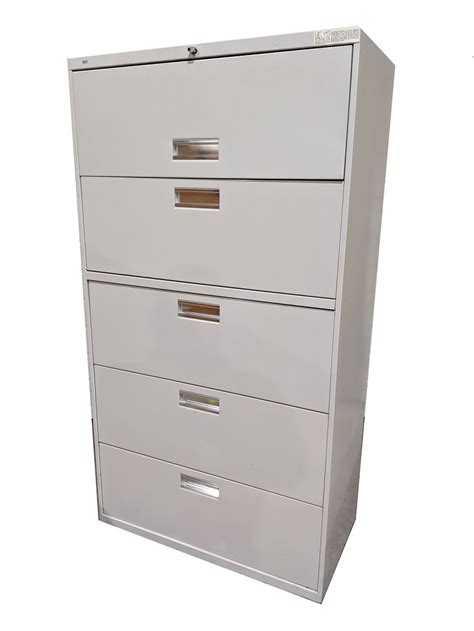 Hon Putty Metal 5 Drawer Lateral Filing Cabinet 36 Inch Wide By Hon