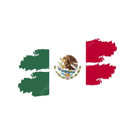 Mexico Flag Watercolor Painted Brush Vector Desing Mexico Flag Brush