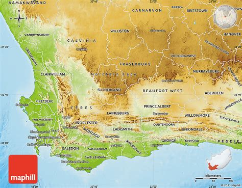 Physical Map Of Western Cape