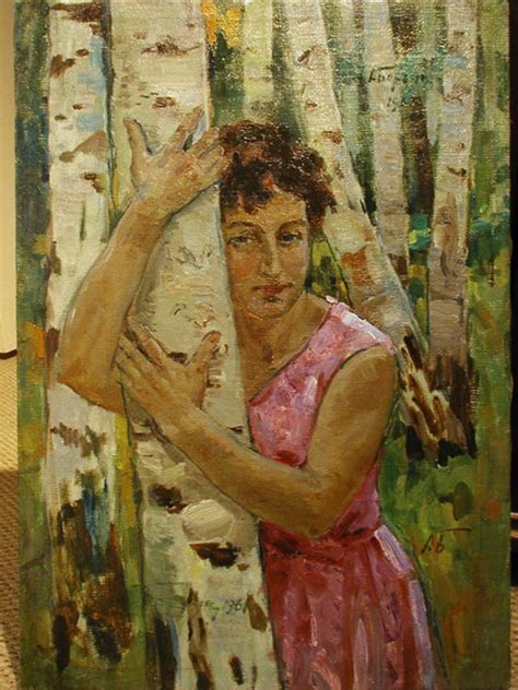 Woman In The Birches By Aleksei Borodin Paul Scott Gallery