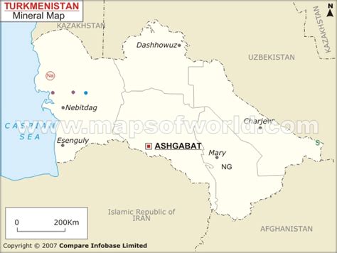 Turkmenistan Mineral Map Natural Resources Of Turkmenistan